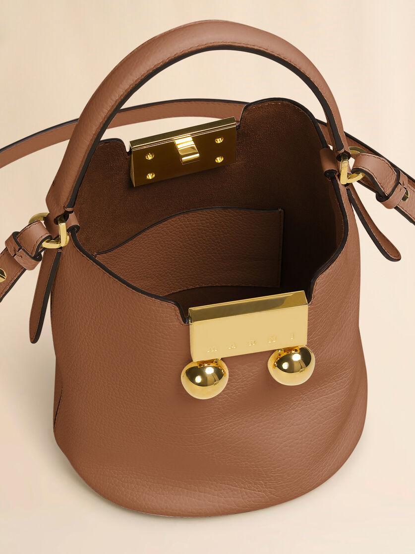 Stutterheim X Marni Brown Leather Trunkaroo Bucket Bag