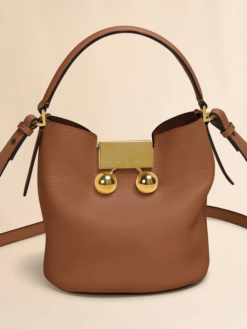 Stutterheim X Marni Brown Leather Trunkaroo Bucket Bag