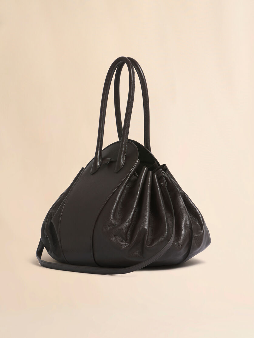 Stutterheim X Marni Brown Leather Tulipea Large Handbag