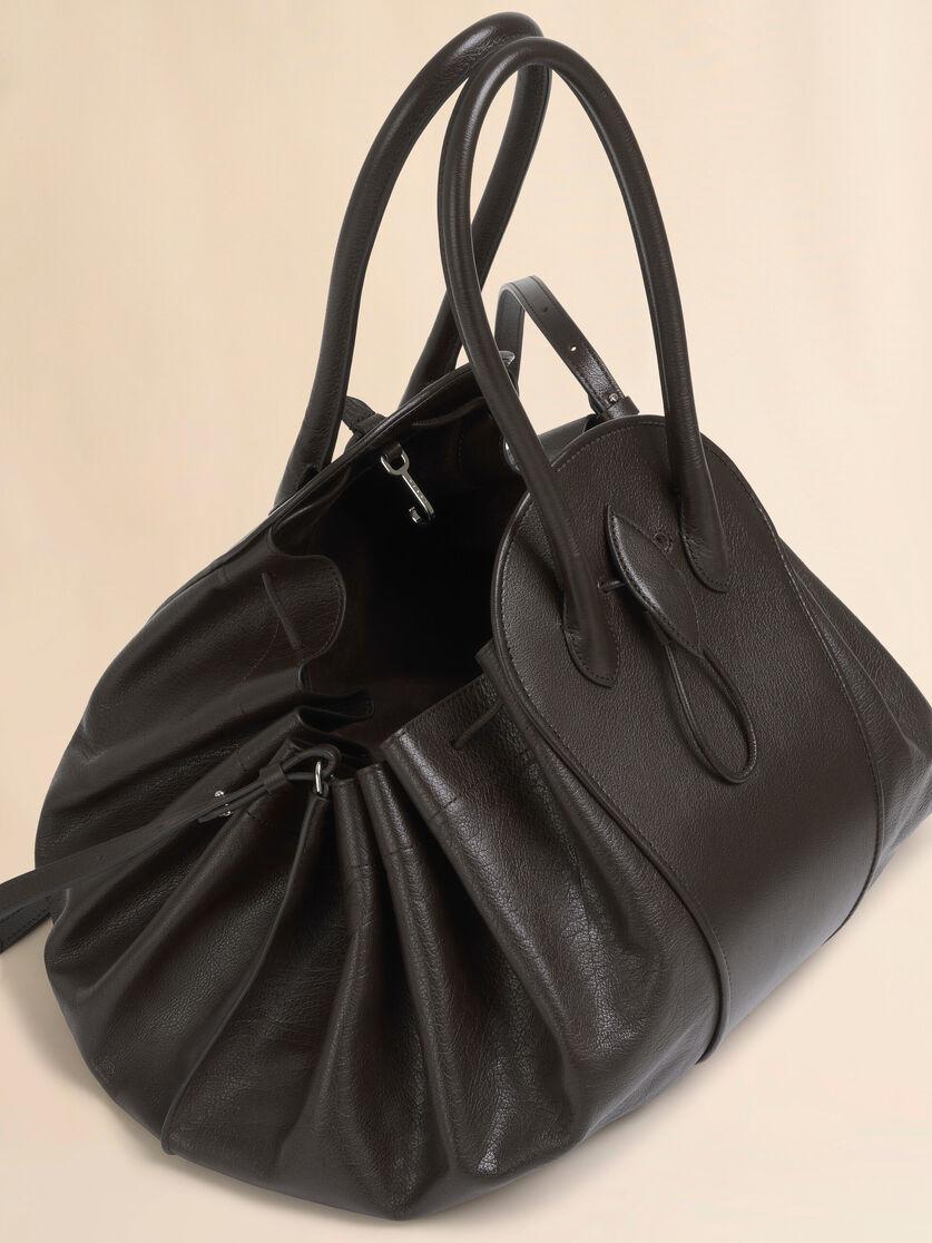Stutterheim X Marni Brown Leather Tulipea Large Handbag