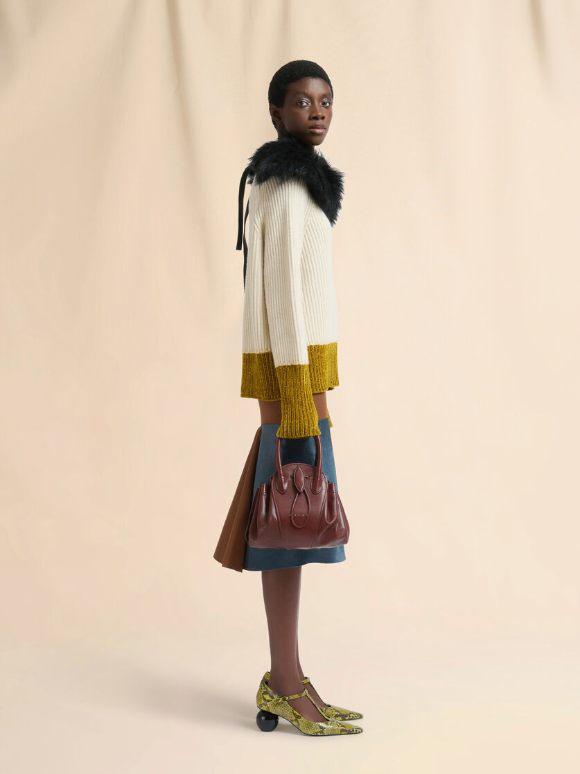 Stutterheim X Marni Brown Leather Tulipea Small Handbag