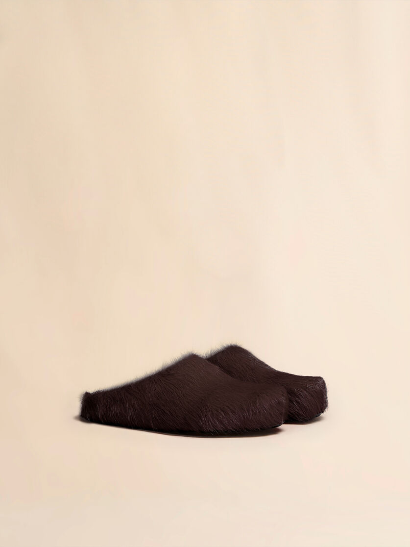 Stutterheim X Marni Brown Long Haircalfskin Fussbett Sabot