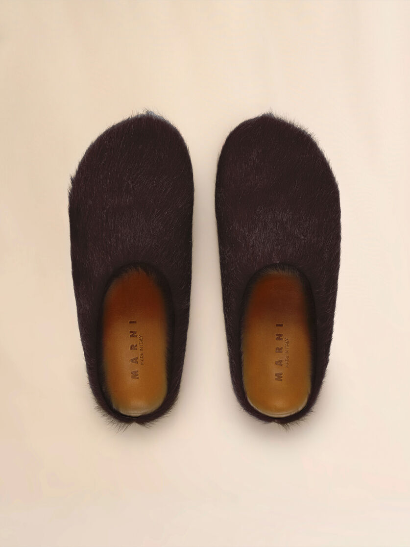 Stutterheim X Marni Brown Long Haircalfskin Fussbett Sabot