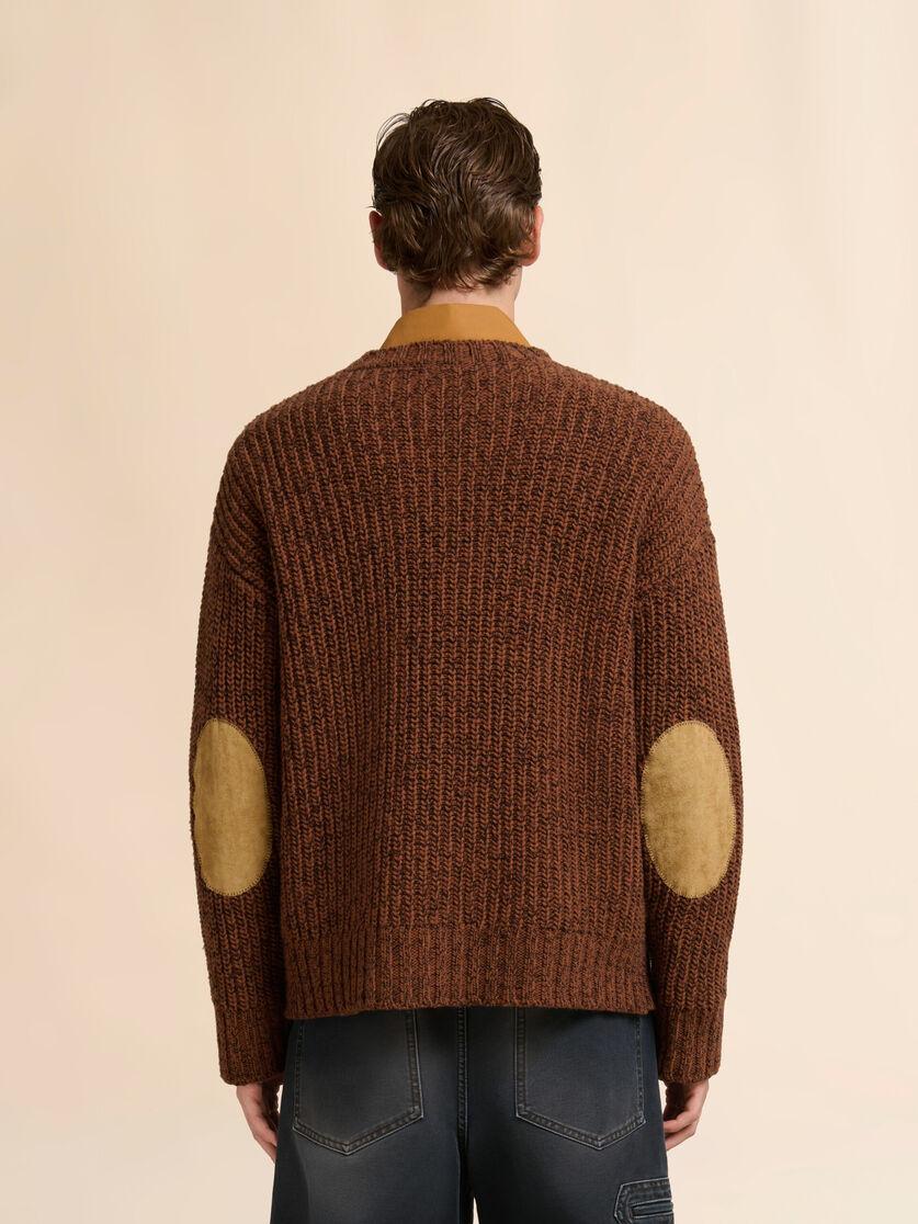 Stutterheim X Marni Brown Mouliné Wool Sweater With Marni Mending