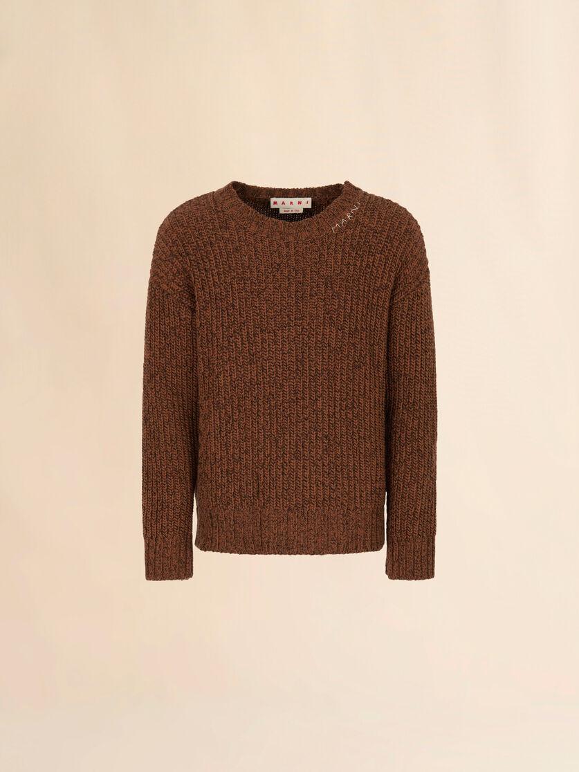 stutterheim x marni Brown mouliné wool sweater with Marni Mending