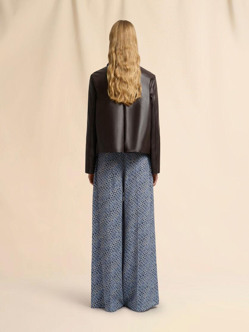 Stutterheim X Marni Brown Nappa Leather Baby Jacket With Shearling Trims