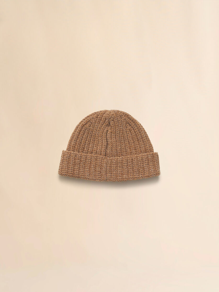 Stutterheim X Marni Brown Ribbed Beanie With Hand-stitched Logo