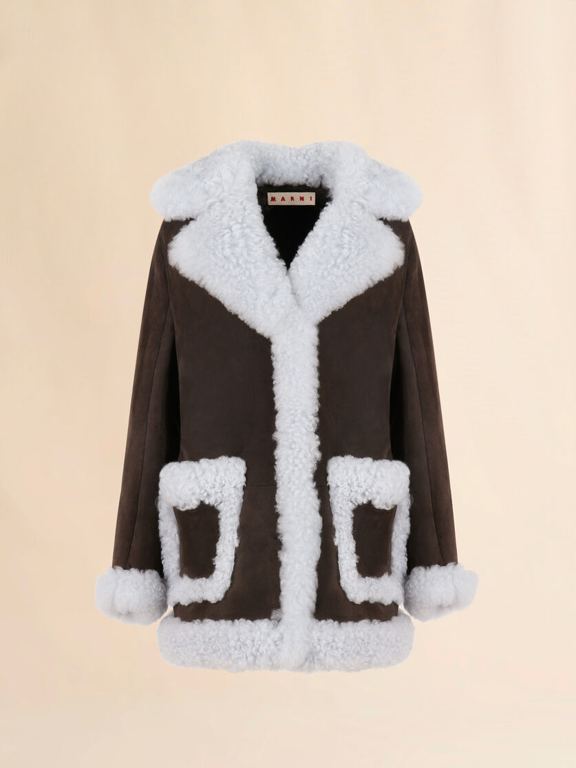 stutterheim x marni Brown shearling oversized jacket