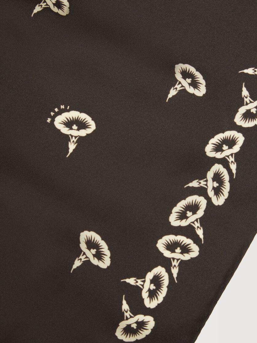 Stutterheim X Marni Brown Silk Foulard With Floral Print