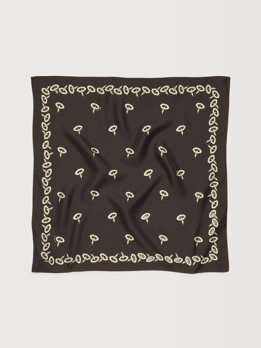 stutterheim x marni Brown silk foulard with floral print