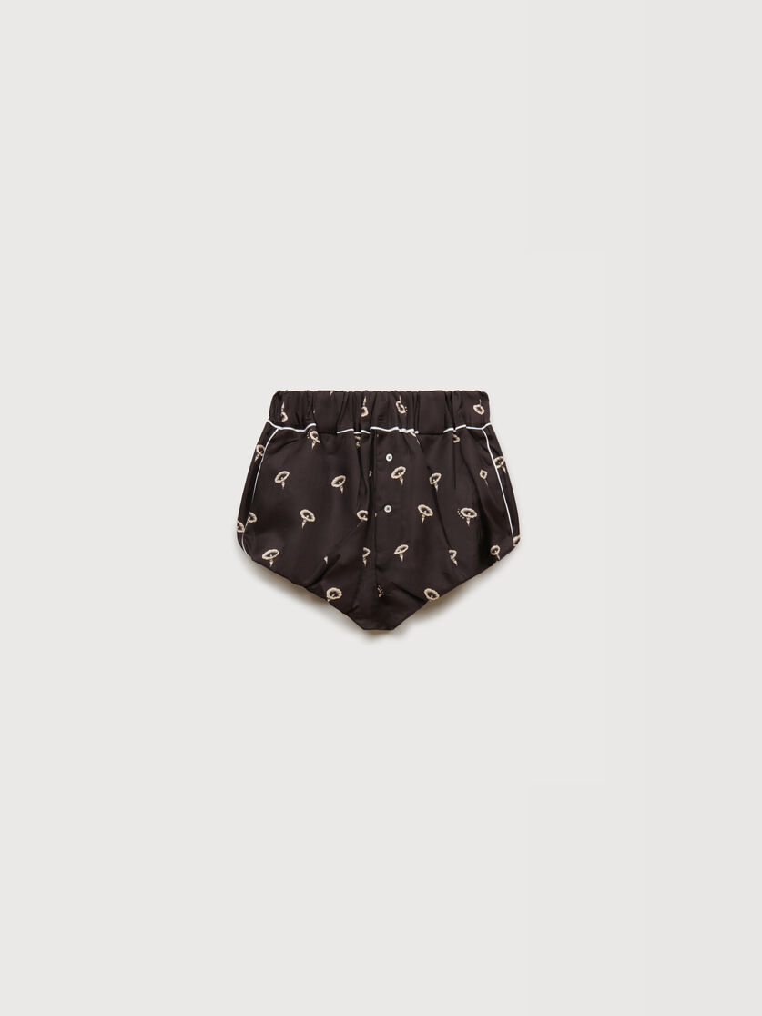 stutterheim x marni Brown silk twill bloomers with floral print