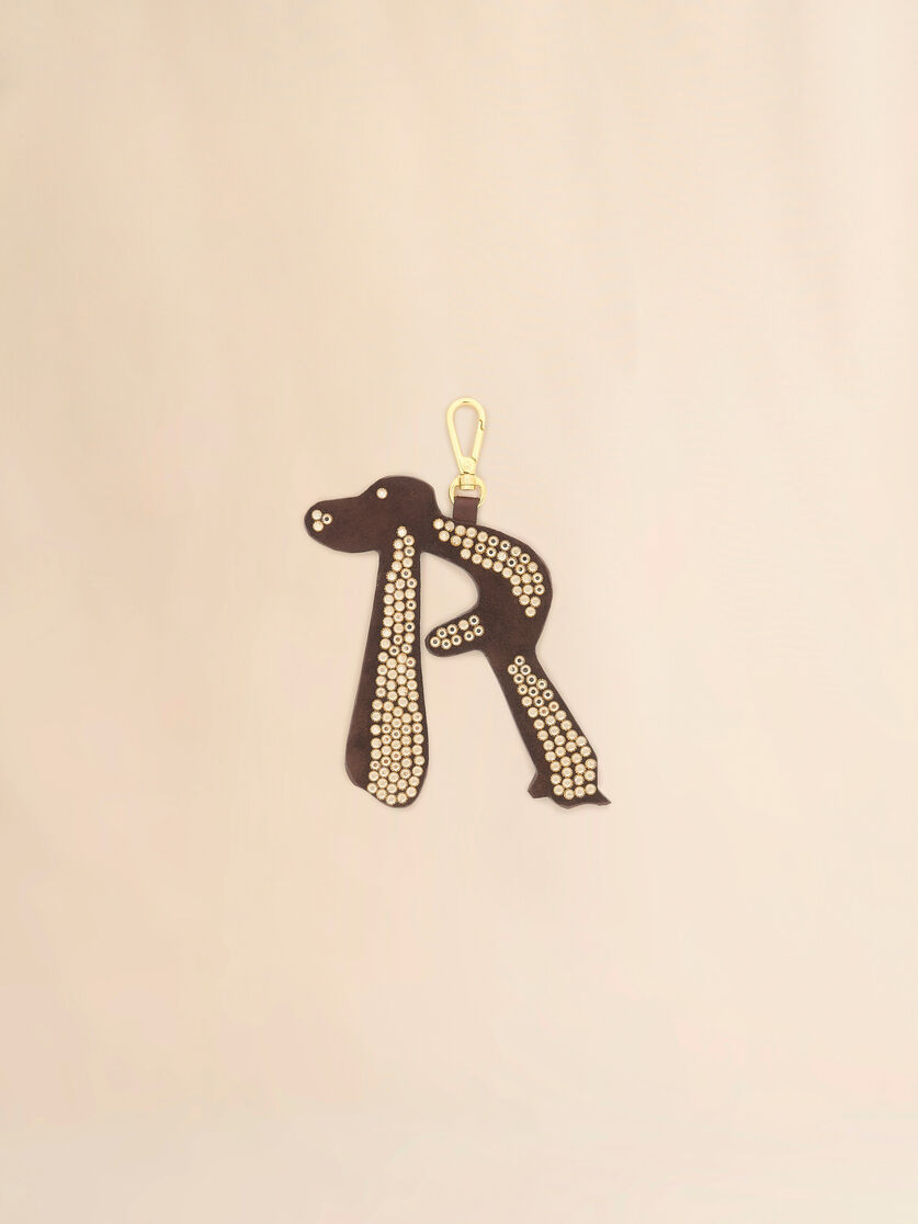 stutterheim x marni Brown suede animal alphabet charm