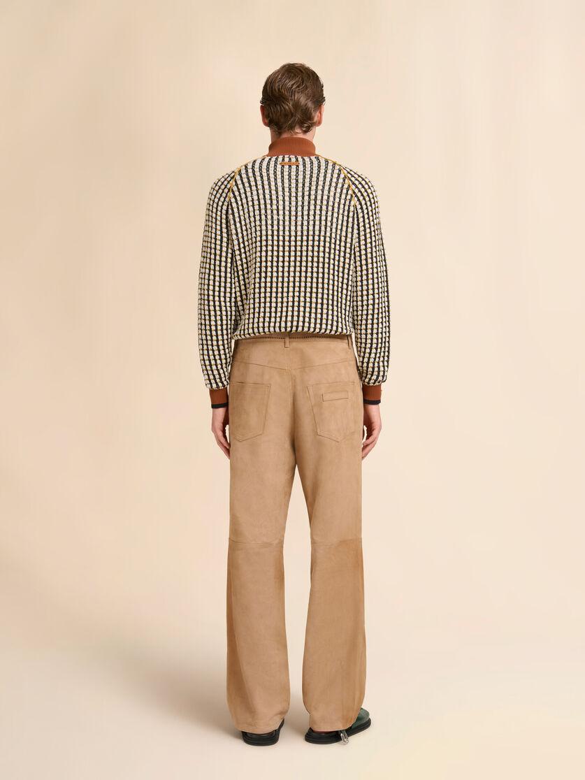 Stutterheim X Marni Brown Suede Pants With Cut-out Detailing
