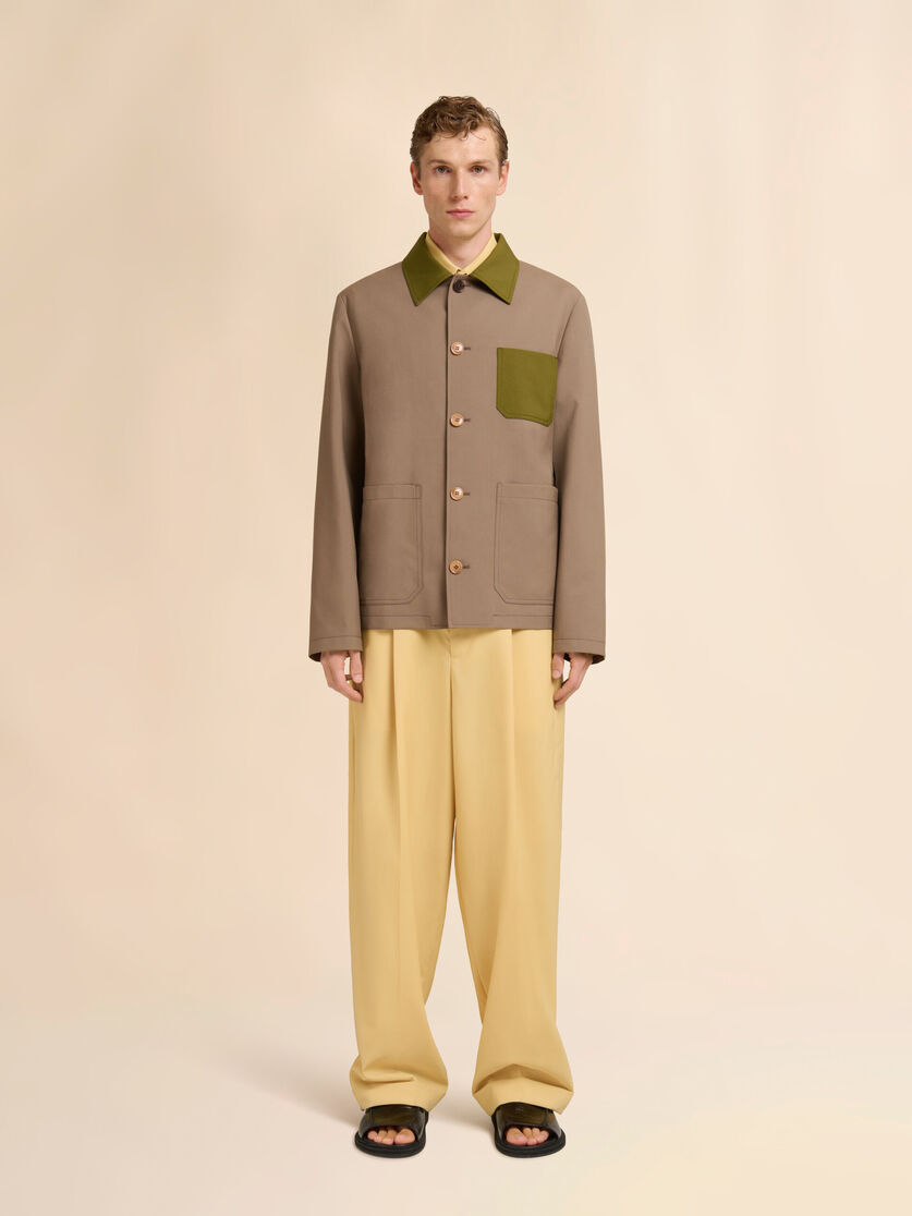 Stutterheim X Marni Brown Tropical Wool Workwear Jacket