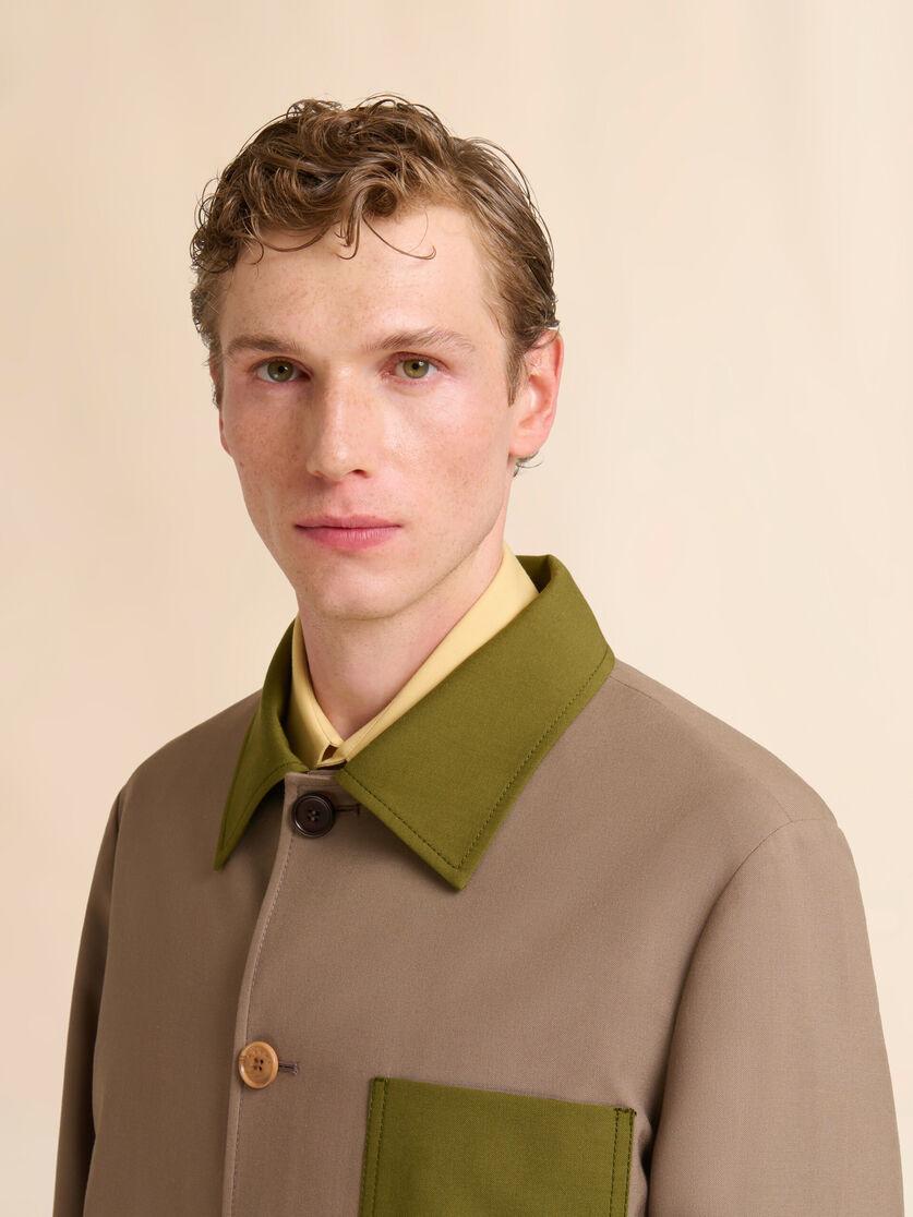 Stutterheim X Marni Brown Tropical Wool Workwear Jacket