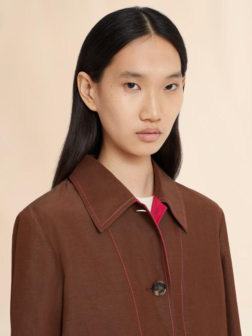 Stutterheim X Marni Brown Viscose-ramie Jacket With Cargo Pockets