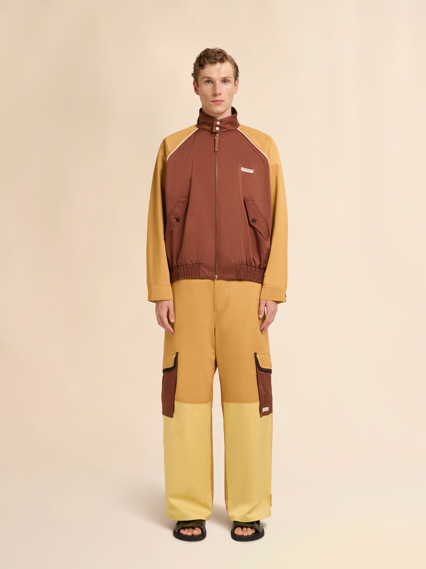 Stutterheim X Marni Brown Water-repellent Gabardine Colour-block Bomber Jacket