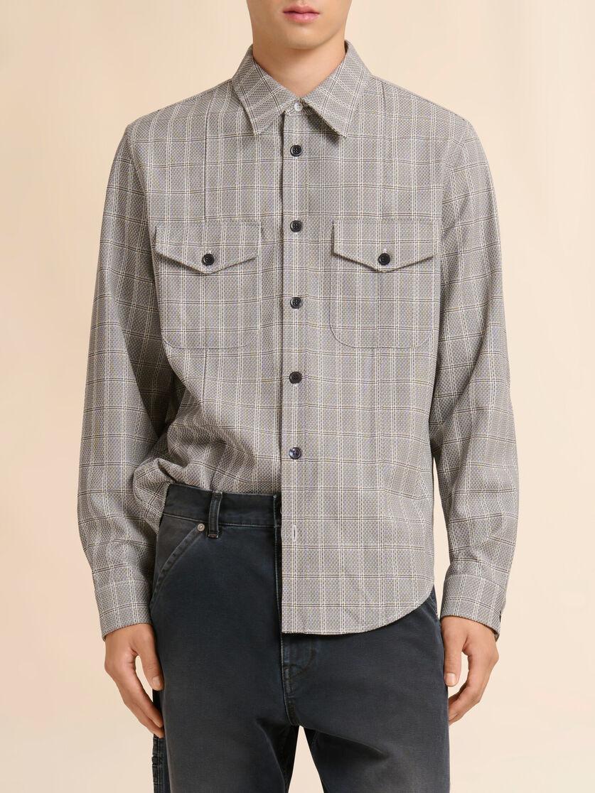 Stutterheim X Marni Brown Wool Shirt With Tartan Check