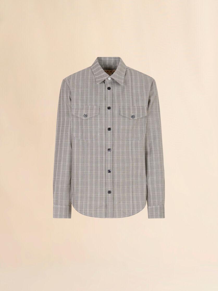 stutterheim x marni Brown wool shirt with tartan check