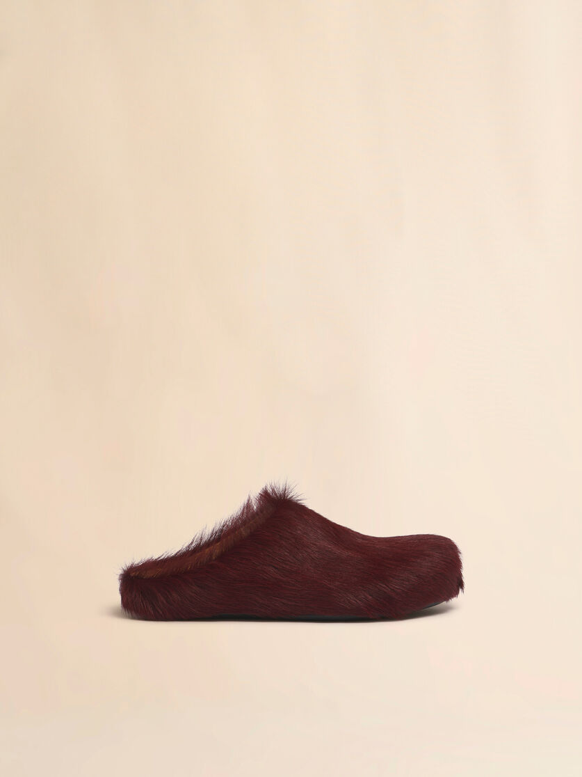stutterheim x marni Burgundy long hair calfskin Fussbett sabot