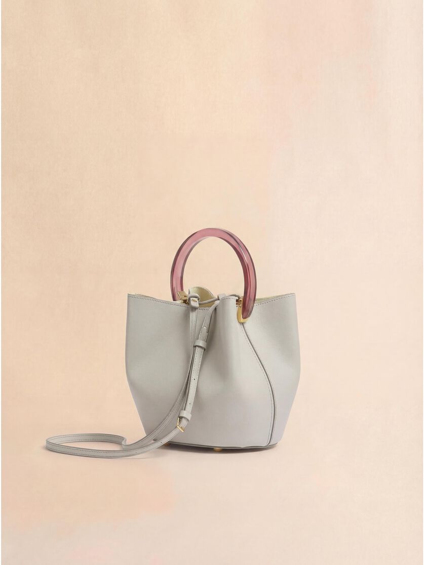Stutterheim X Marni Cream Leather Pannier Bucket Bag