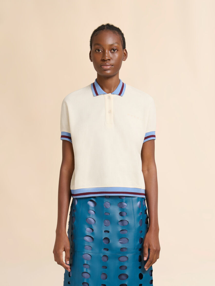 Stutterheim X Marni Cream Piqué Short-sleeved Polo Shirt