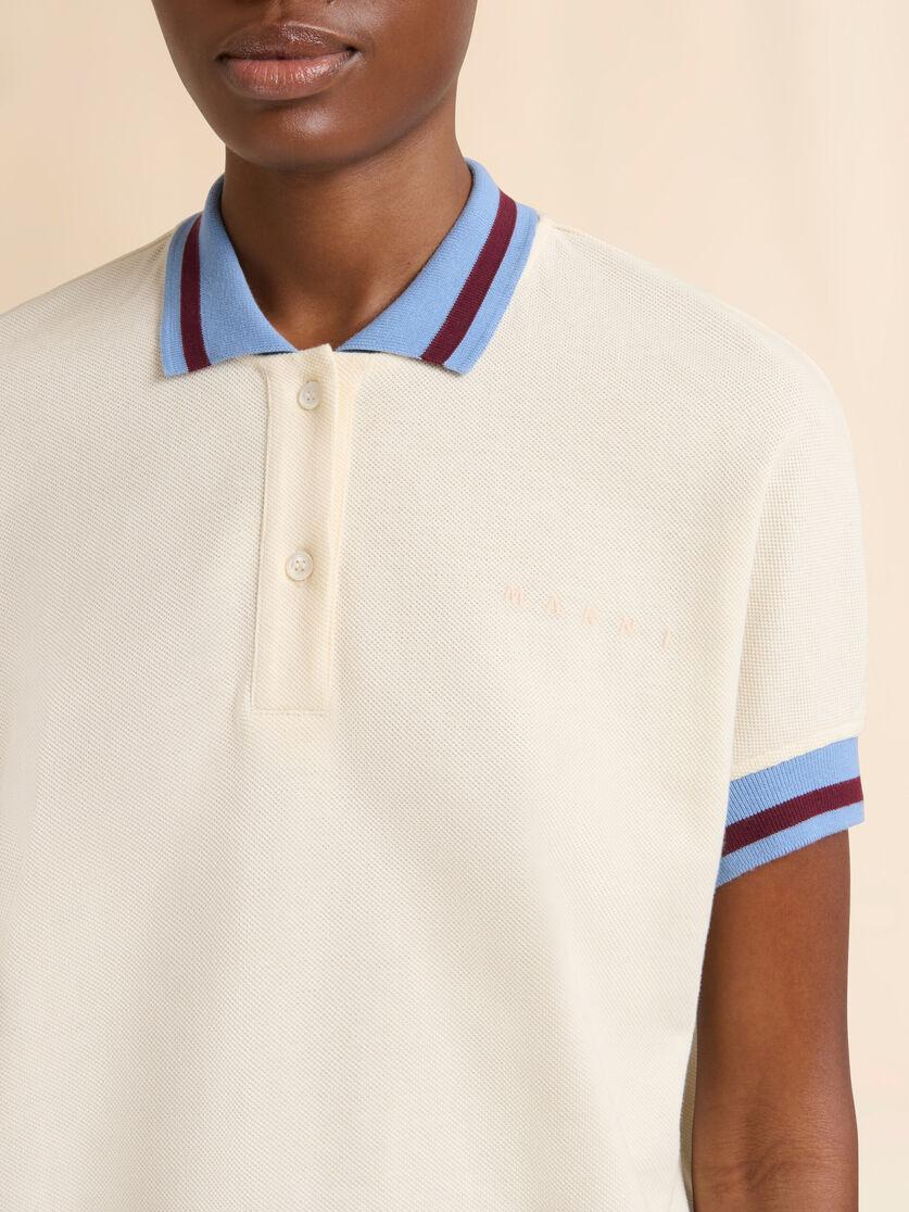 Stutterheim X Marni Cream Piqué Short-sleeved Polo Shirt