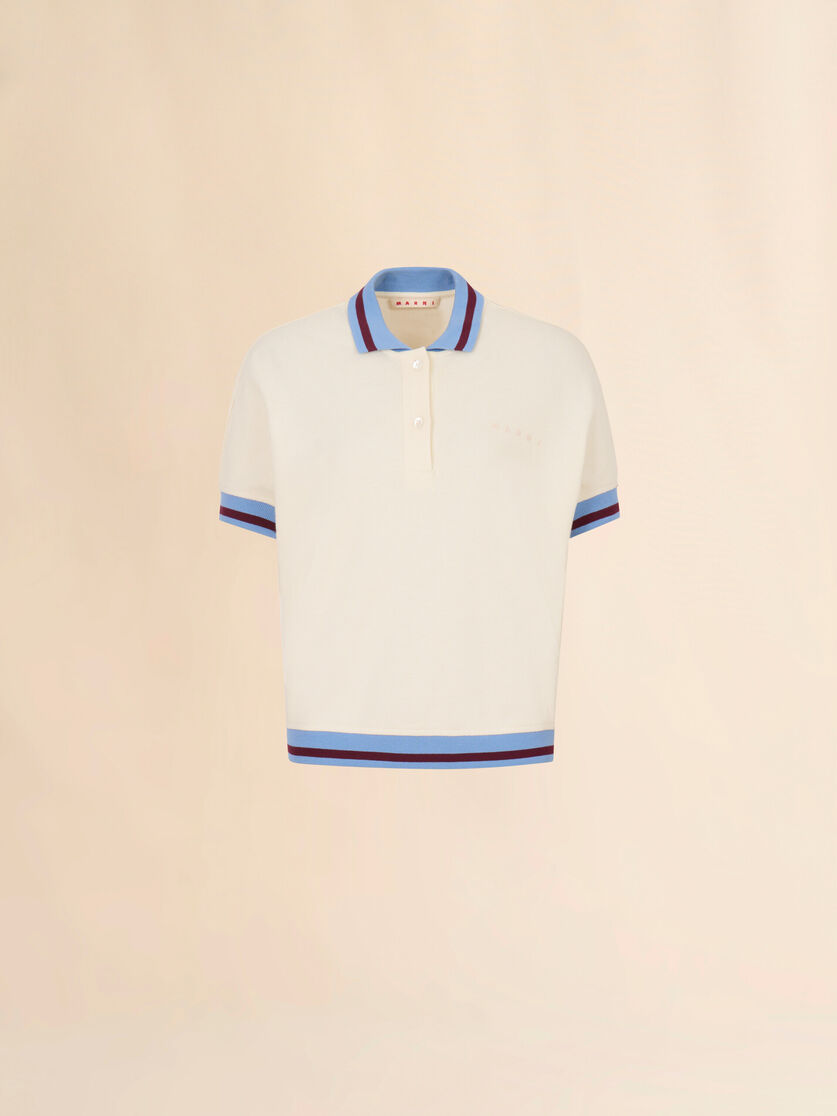 stutterheim x marni Cream piqué short-sleeved polo shirt