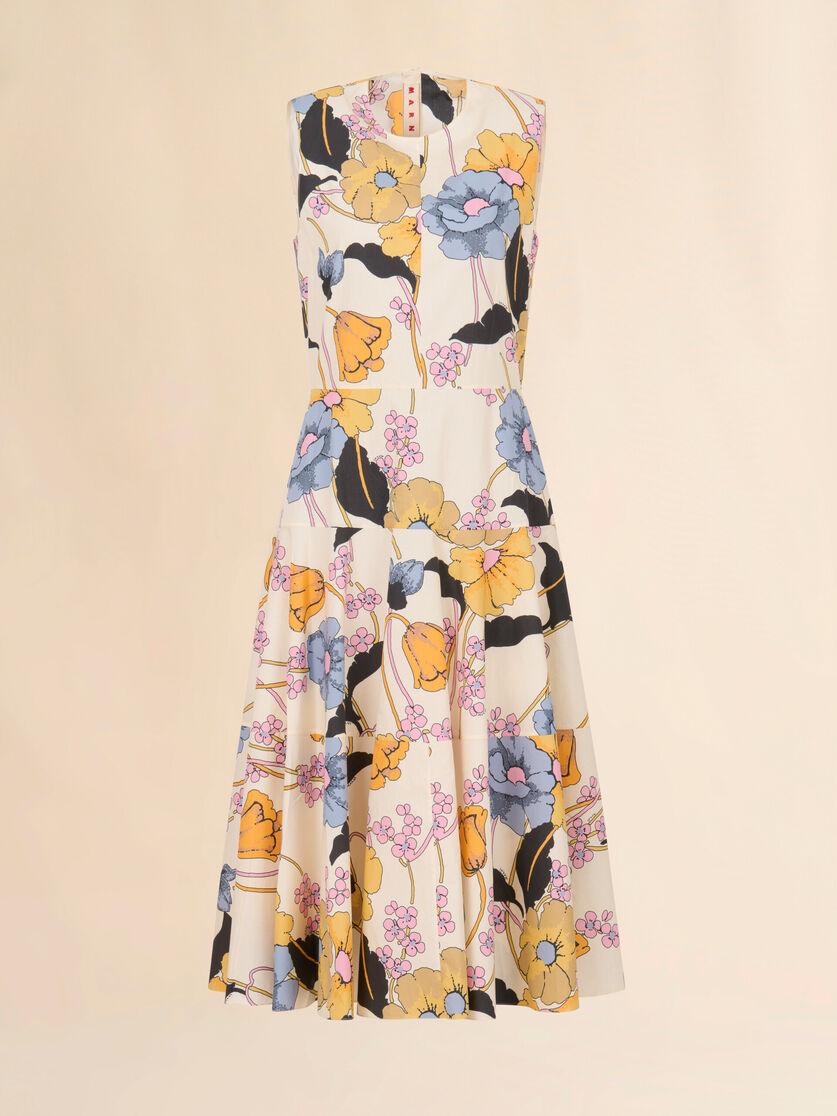 stutterheim x marni Cream poplin midi dress with Melodia print