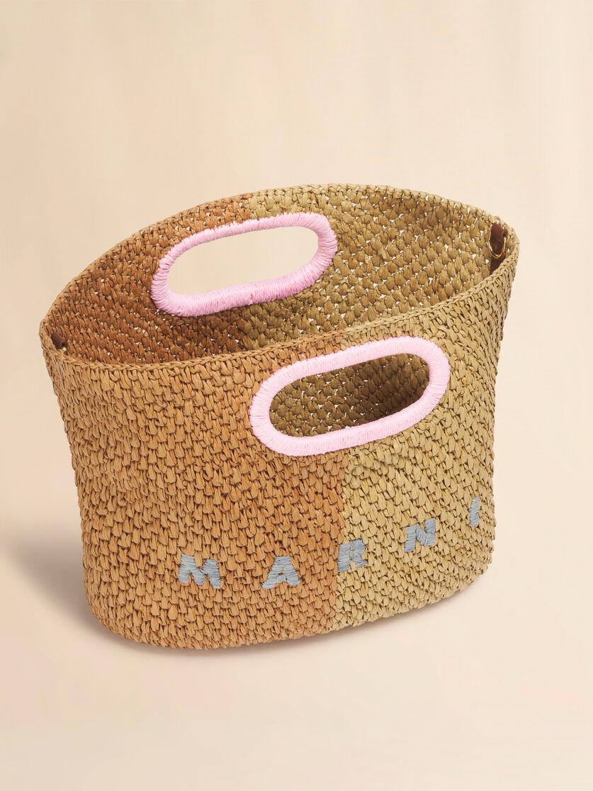 Stutterheim X Marni Dark And Light Brown Paper Raffia Seaside Clutch