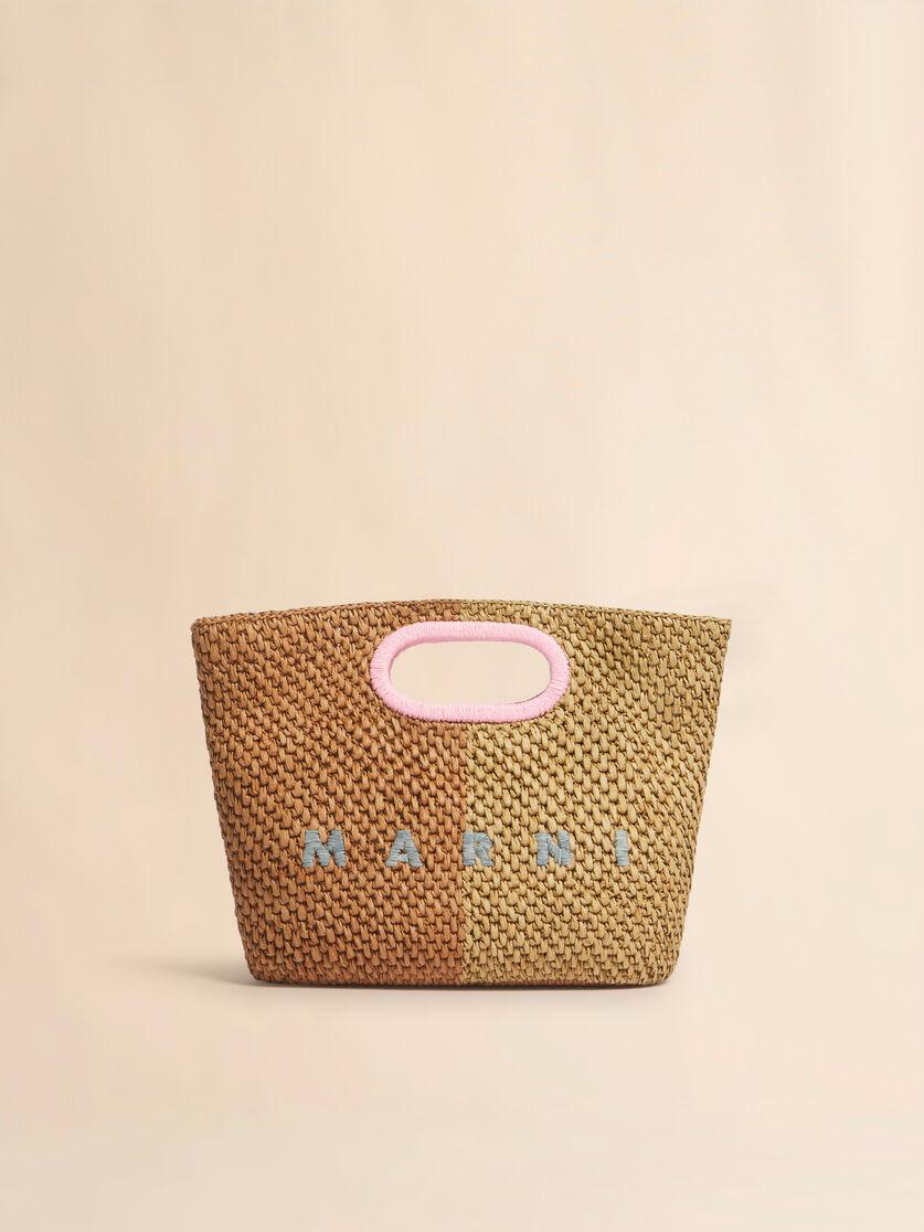 stutterheim x marni Dark and light brown paper raffia Seaside clutch