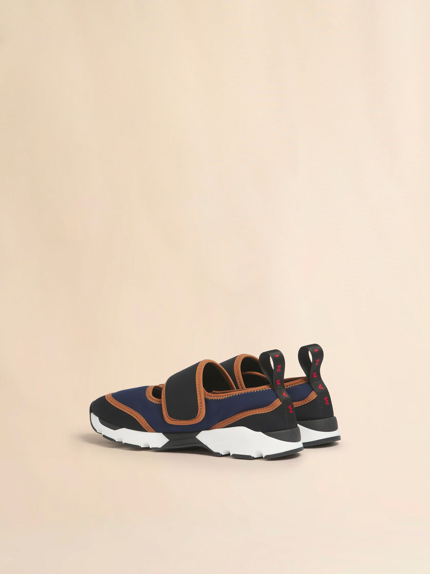 Stutterheim X Marni Deep Blue And Black Lycra Mary Jane Running Sneaker
