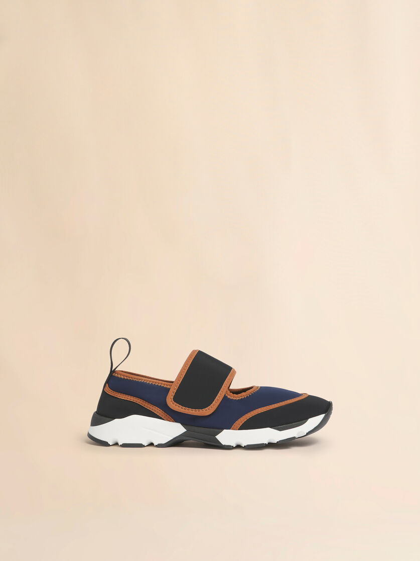 stutterheim x marni Deep blue and black lycra Mary Jane Running Sneaker