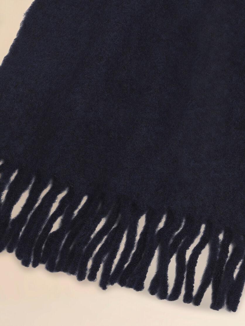 Stutterheim X Marni Deep Blue Brushed Alpaca Scarf With Fringes