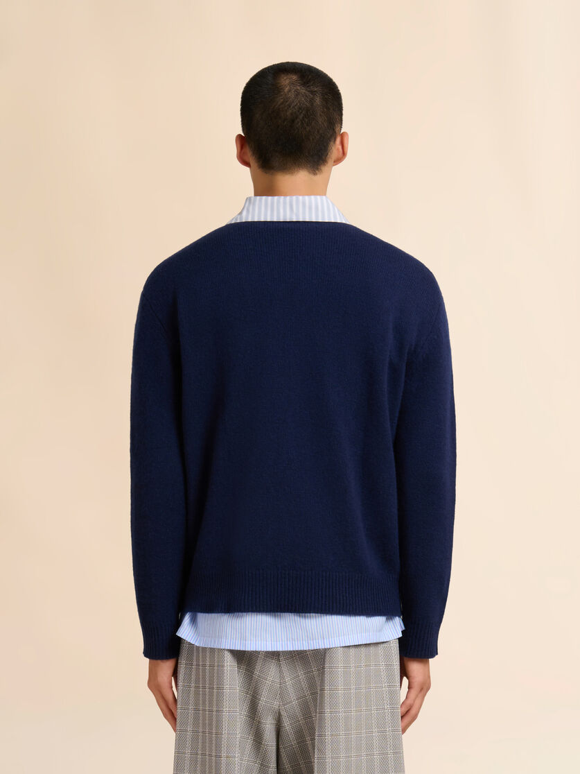 Stutterheim X Marni Deep Blue Cashmere Sweater With Marni Patch