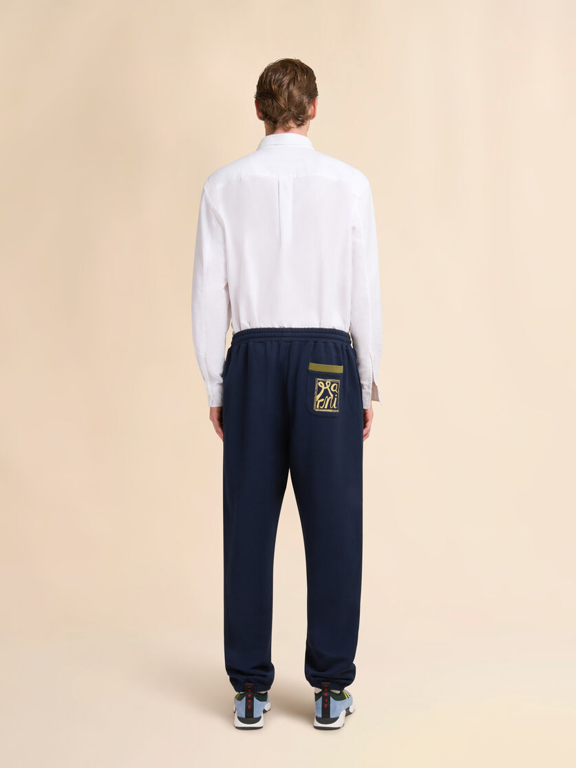 Stutterheim X Marni Deep Blue Cotton Sweatpants With Marni Frame Logo