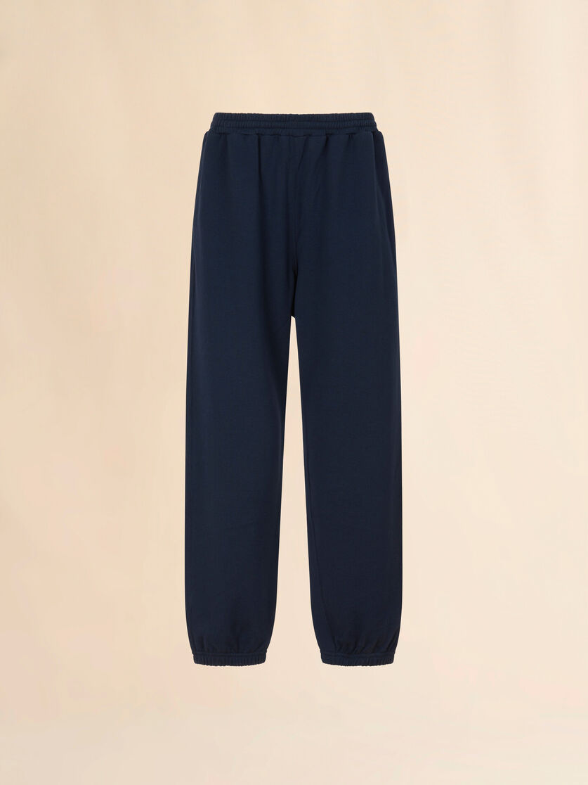 stutterheim x marni Deep blue cotton sweatpants with Marni Frame logo