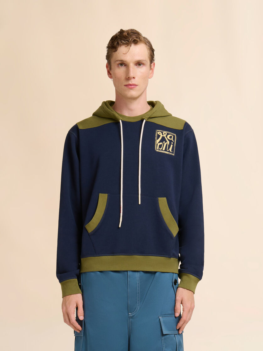 Stutterheim X Marni Deep Blue Cotton Sweatshirt With Contrast Accents