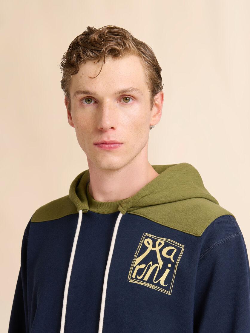 Stutterheim X Marni Deep Blue Cotton Sweatshirt With Contrast Accents