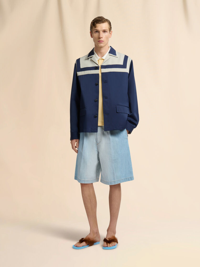 Stutterheim X Marni Deep Blue Duchesse Jacket With Stripe