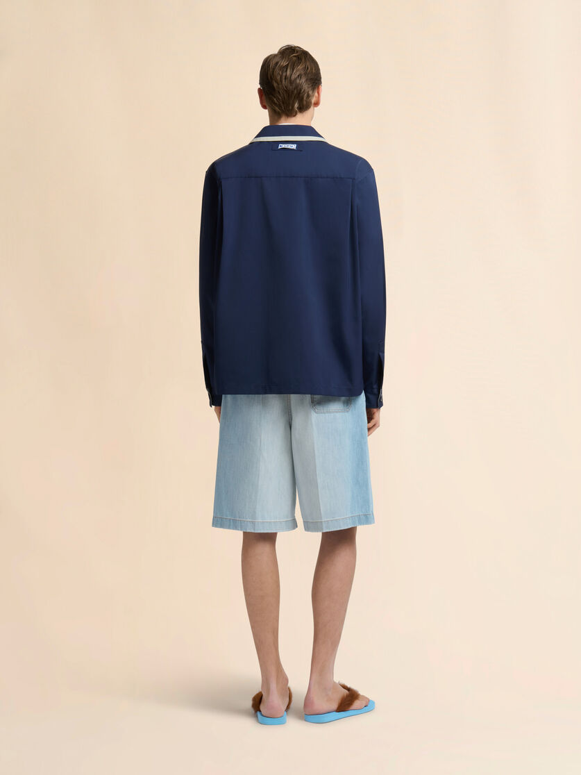 Stutterheim X Marni Deep Blue Duchesse Jacket With Stripe