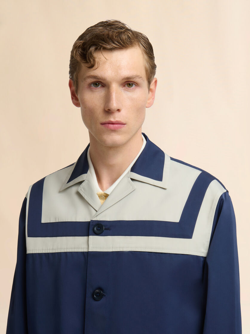 Stutterheim X Marni Deep Blue Duchesse Jacket With Stripe