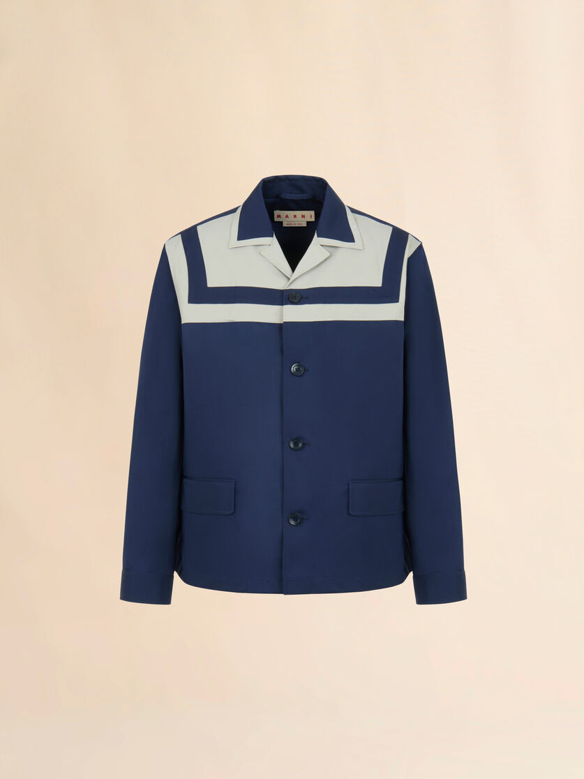 stutterheim x marni Deep blue duchesse jacket with stripe