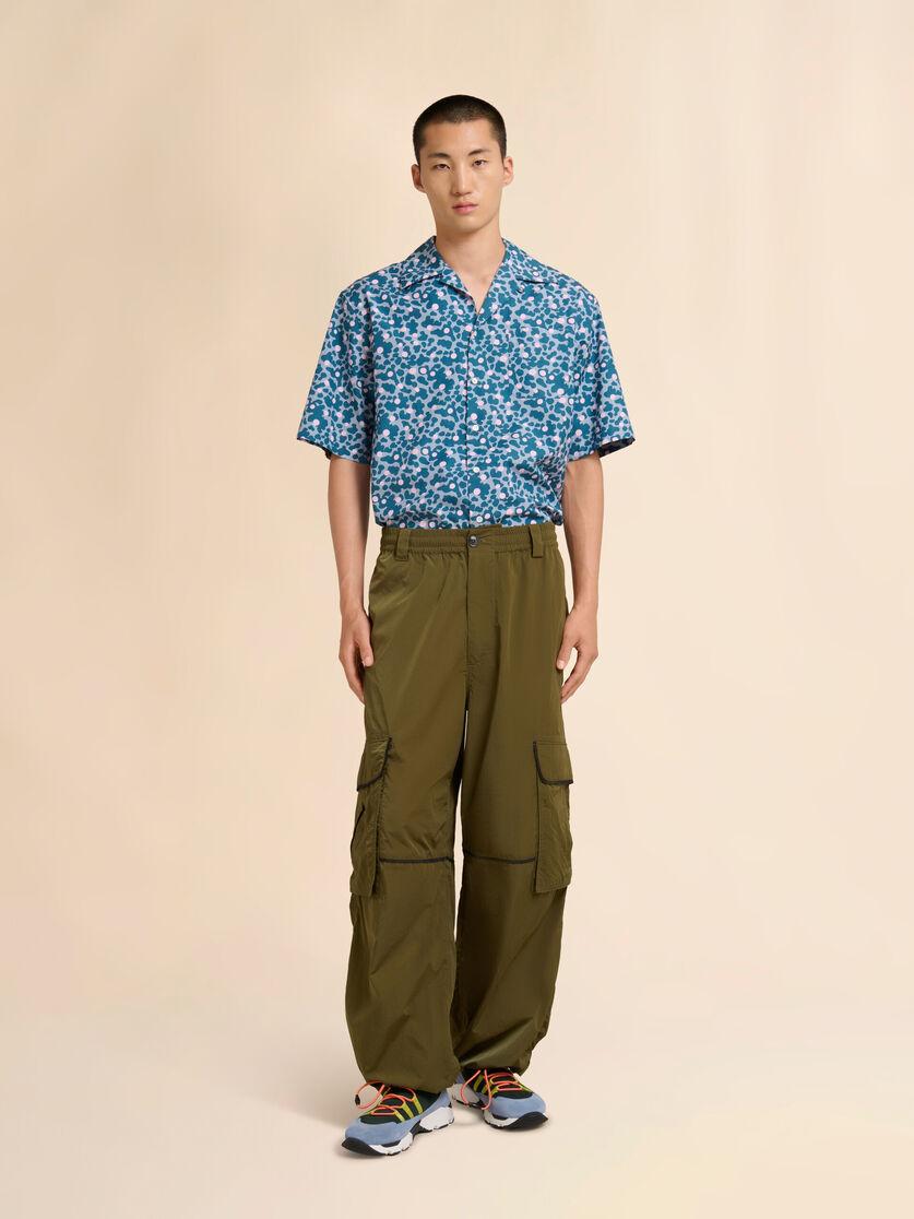 Stutterheim X Marni Deep Blue Felt Duster Coat With Contrast Collar