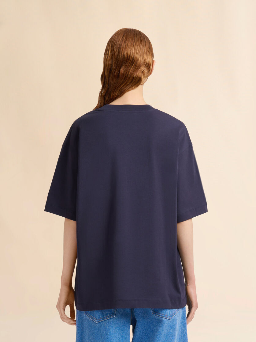 Stutterheim X Marni Deep Blue Organic Cotton T-shirt With Logo