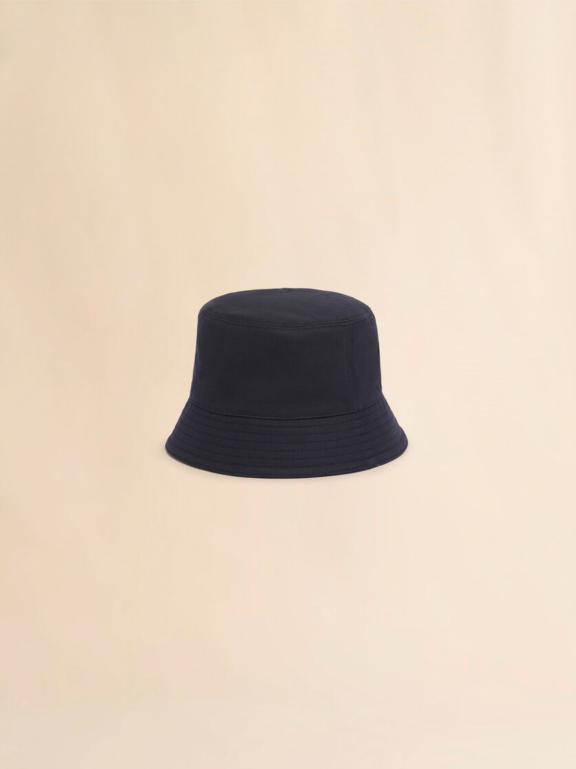 Stutterheim X Marni Deep Blue Organic Gabardine Bucket Hat With Trunkaroo Patch