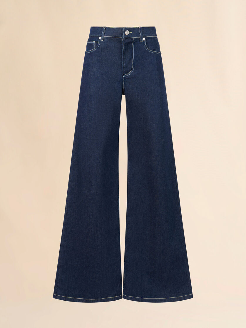 stutterheim x marni Deep blue stretch denim wide-leg jeans