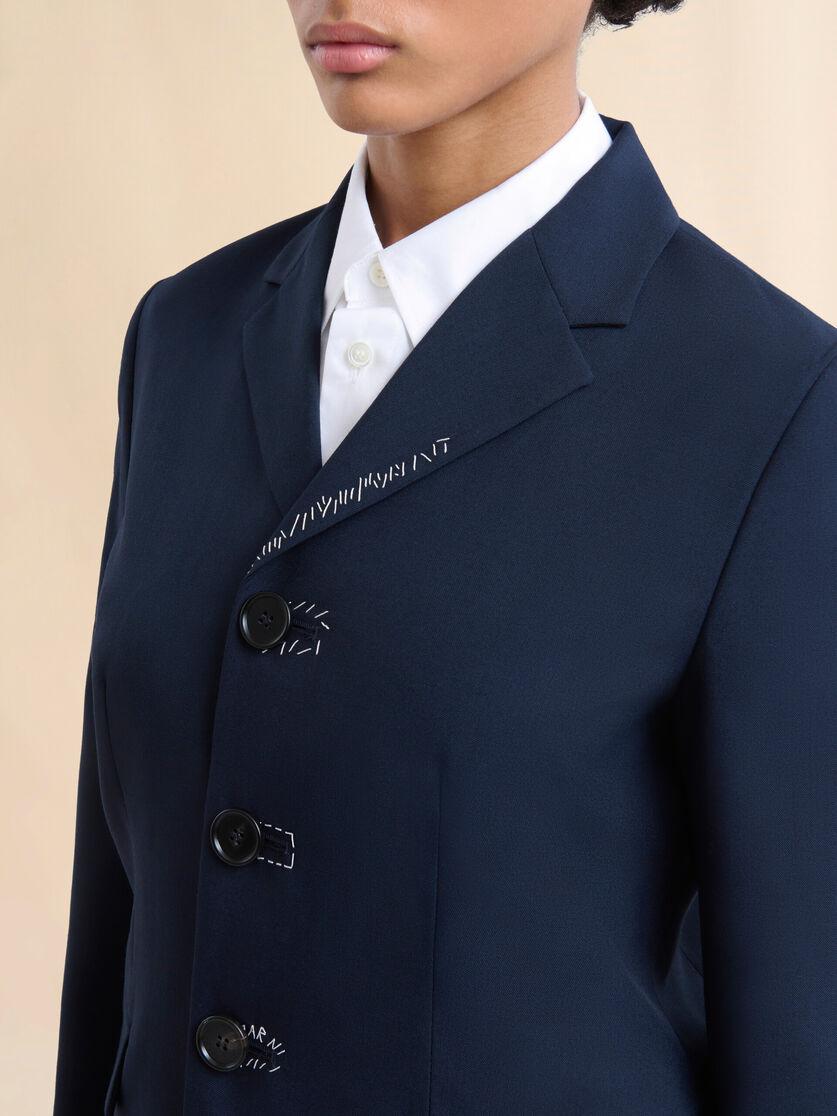 Stutterheim X Marni Deep Blue Tropical Wool Baby Jacket With Marni Mending