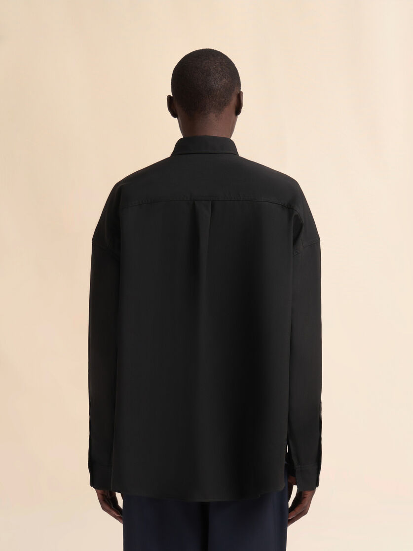 Stutterheim X Marni Deep Blue Tropical Wool Shirt With Contrast Back