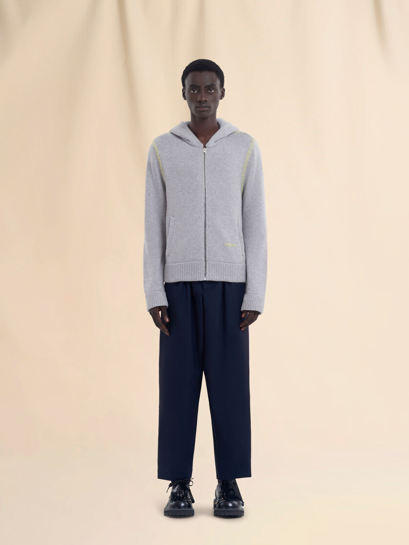 Stutterheim X Marni Deep Blue Tropical Wool Trousers With Drawstring Waist